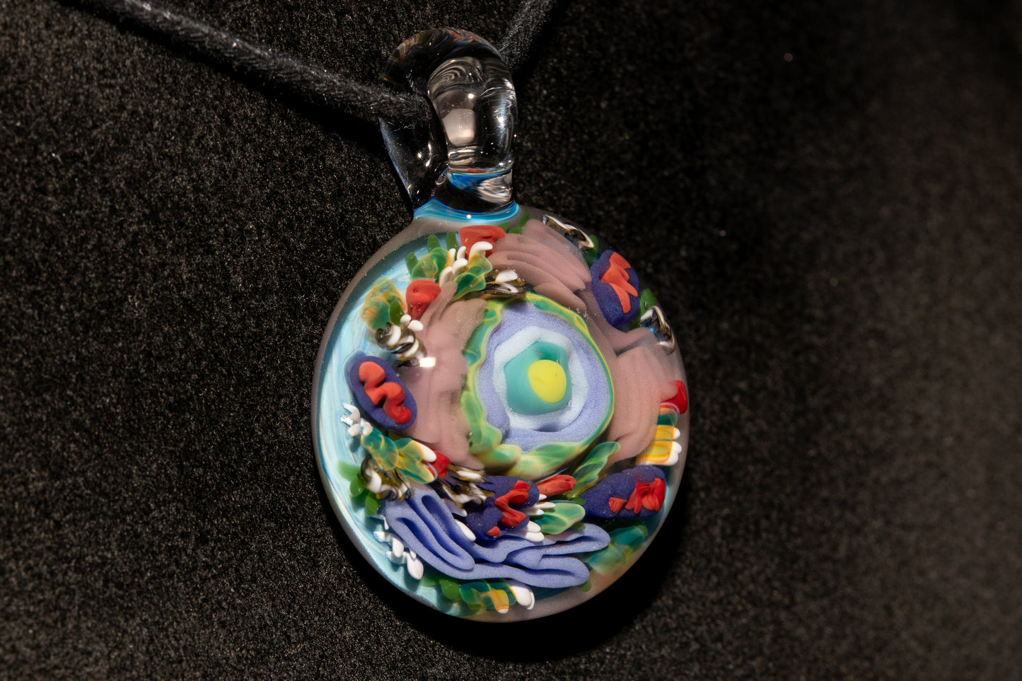 Animal Cell Glass Pendant | Handblown Microscope Biology Necklace | Science Teacher Gift Jewelry | Microscope Art Jewelry