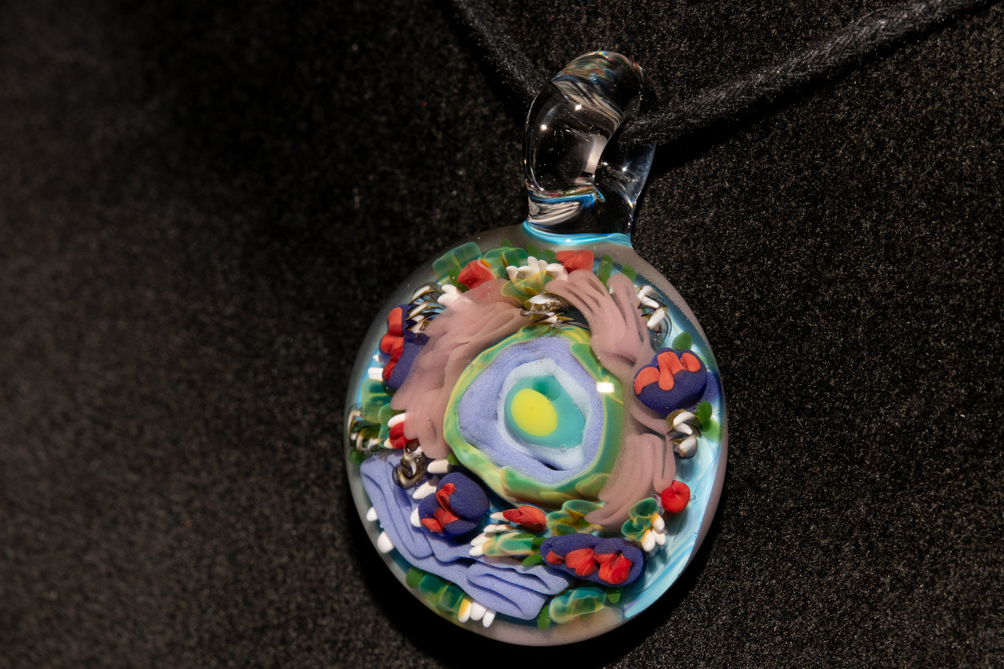Animal Cell Glass Pendant | Handblown Microscope Biology Necklace | Science Teacher Gift Jewelry | Microscope Art Jewelry
