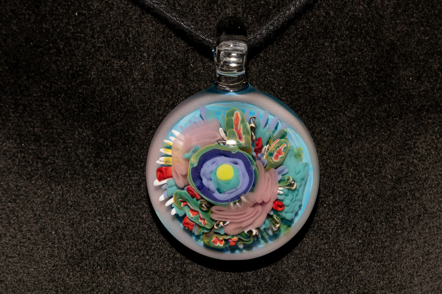 Animal Cell Glass Pendant | Handblown Microscope Biology Necklace | Science Teacher Gift Jewelry | Microscope Art Jewelry