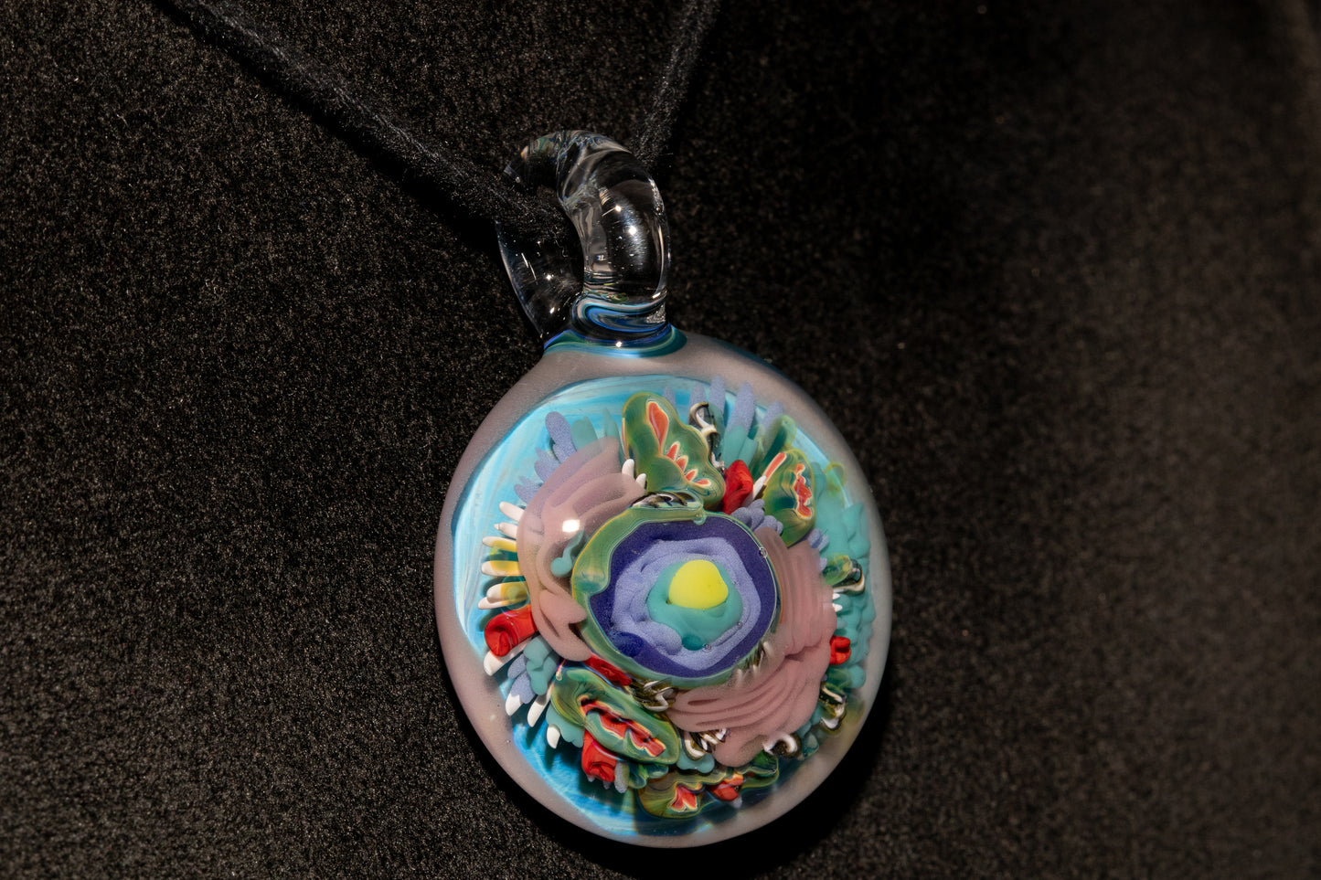 Animal Cell Glass Pendant | Handblown Microscope Biology Necklace | Science Teacher Gift Jewelry | Microscope Art Jewelry