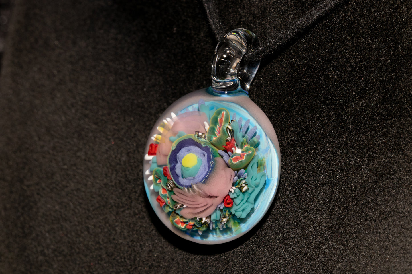 Animal Cell Glass Pendant | Handblown Microscope Biology Necklace | Science Teacher Gift Jewelry | Microscope Art Jewelry