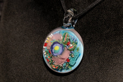 Animal Cell Glass Pendant | Handblown Microscope Biology Necklace | Science Teacher Gift Jewelry | Microscope Art Jewelry