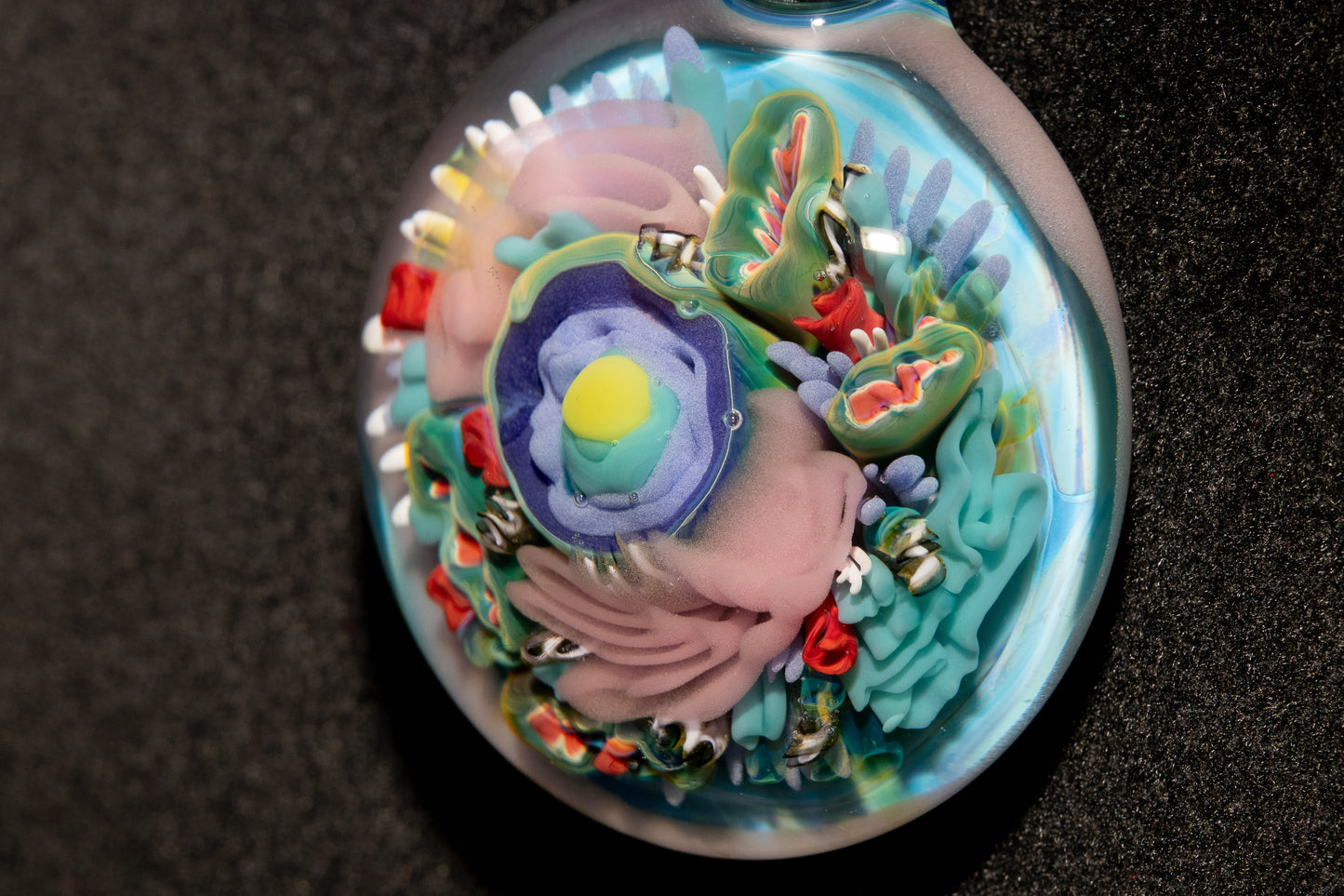 Animal Cell Glass Pendant | Handblown Microscope Biology Necklace | Science Teacher Gift Jewelry | Microscope Art Jewelry