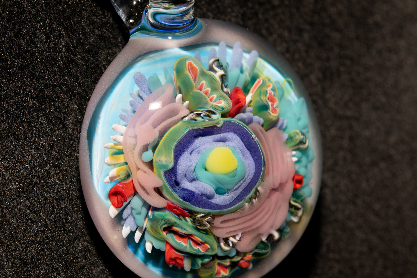 Animal Cell Glass Pendant | Handblown Microscope Biology Necklace | Science Teacher Gift Jewelry | Microscope Art Jewelry