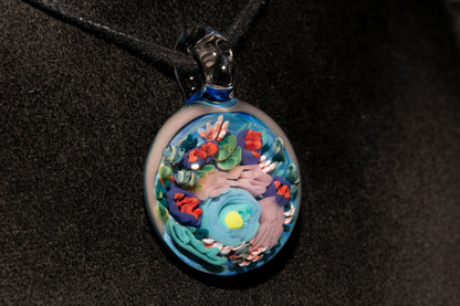 Animal Cell Glass Pendant | Handblown Microscope Biology Necklace | Science Teacher Gift Jewelry | Microscope Art Jewelry