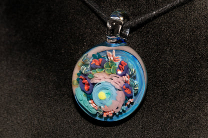 Animal Cell Glass Pendant | Handblown Microscope Biology Necklace | Science Teacher Gift Jewelry | Microscope Art Jewelry
