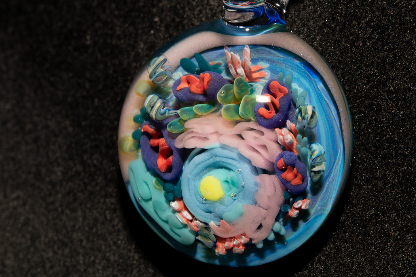 Animal Cell Glass Pendant | Handblown Microscope Biology Necklace | Science Teacher Gift Jewelry | Microscope Art Jewelry