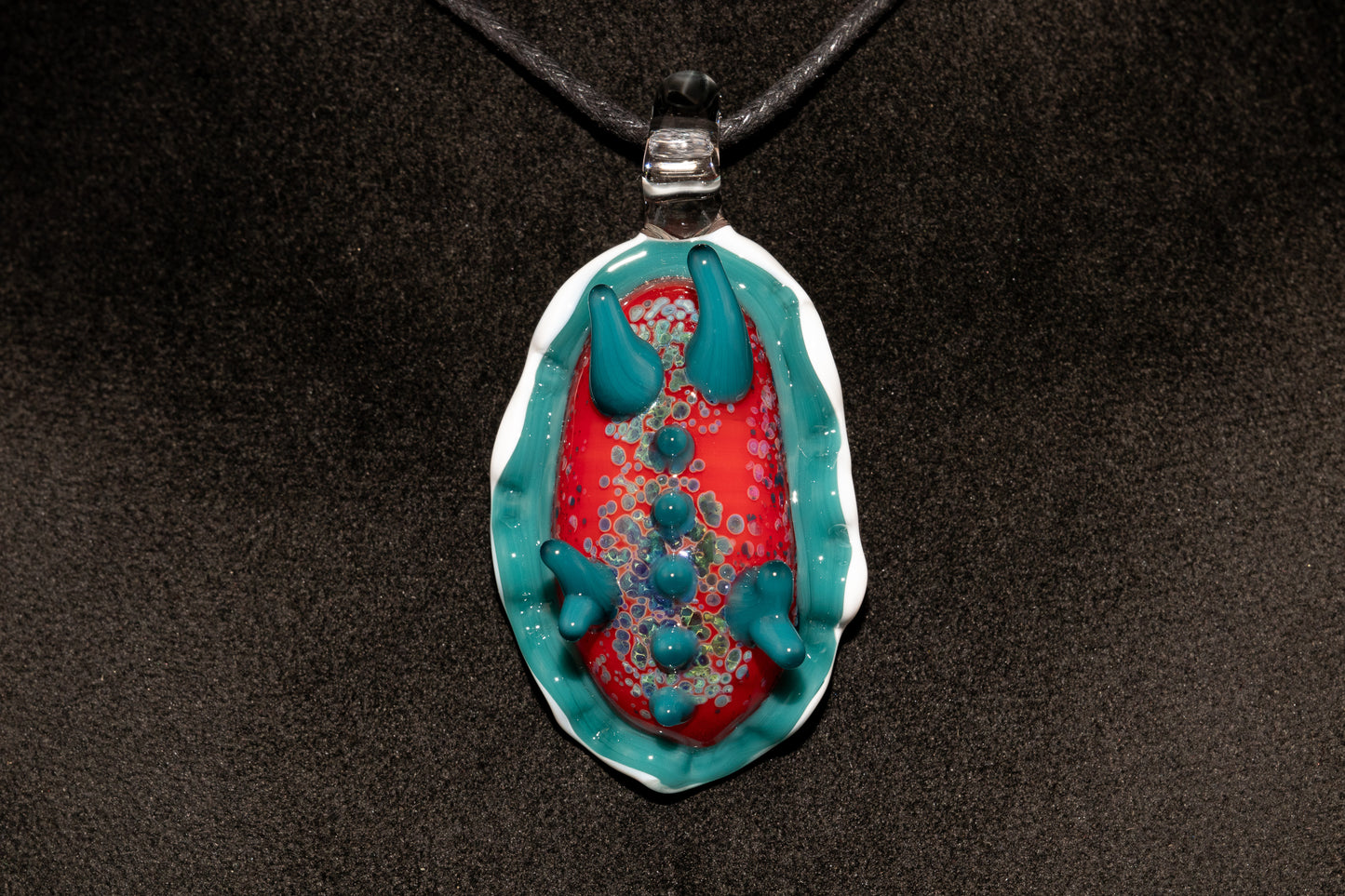 Handblown Nudibranch Glass Pendant | Ocean Inspired Sea Slug Necklace | Tide Pool Jewelry Art for Beach Lovers