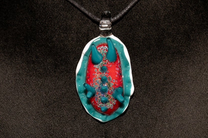 Handblown Nudibranch Glass Pendant | Ocean Inspired Sea Slug Necklace | Tide Pool Jewelry Art for Beach Lovers