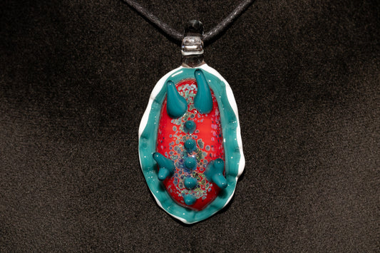 Handblown Nudibranch Glass Pendant | Ocean Inspired Sea Slug Necklace | Tide Pool Jewelry Art for Beach Lovers