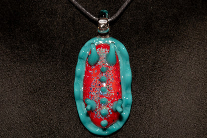 Handblown Nudibranch Glass Pendant | Ocean Inspired Sea Slug Necklace | Tide Pool Jewelry Art for Beach Lovers