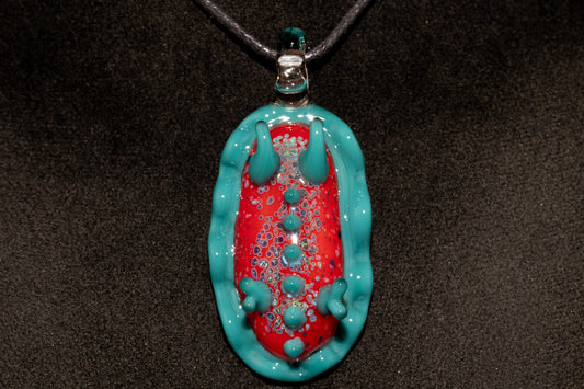 Handblown Nudibranch Glass Pendant | Ocean Inspired Sea Slug Necklace | Tide Pool Jewelry Art for Beach Lovers