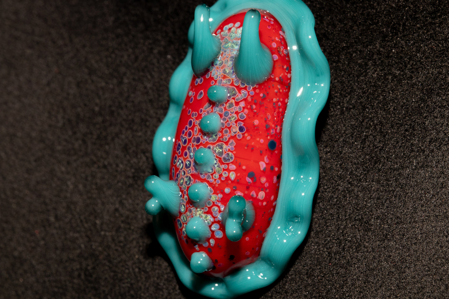 Handblown Nudibranch Glass Pendant | Ocean Inspired Sea Slug Necklace | Tide Pool Jewelry Art for Beach Lovers