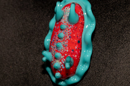 Handblown Nudibranch Glass Pendant | Ocean Inspired Sea Slug Necklace | Tide Pool Jewelry Art for Beach Lovers