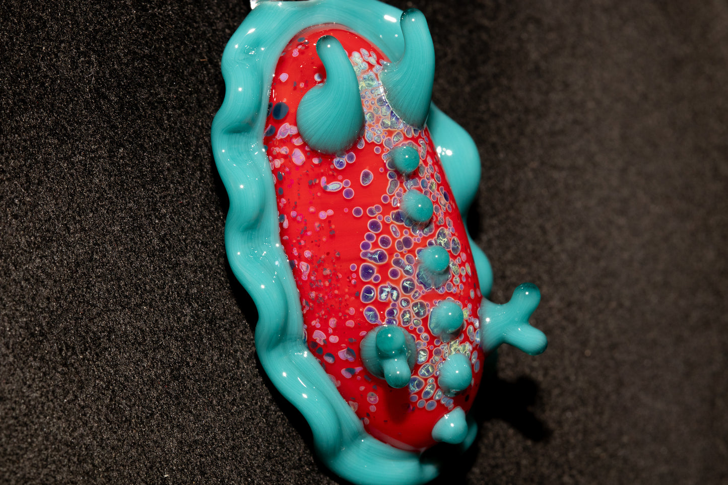 Handblown Nudibranch Glass Pendant | Ocean Inspired Sea Slug Necklace | Tide Pool Jewelry Art for Beach Lovers