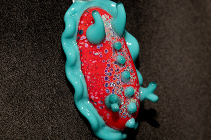 Handblown Nudibranch Glass Pendant | Ocean Inspired Sea Slug Necklace | Tide Pool Jewelry Art for Beach Lovers