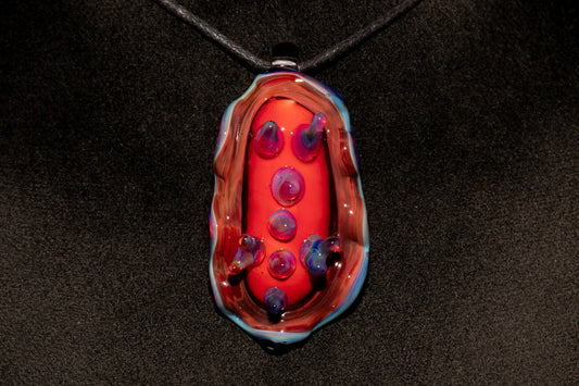 Handblown Nudibranch Glass Pendant | Ocean Inspired Sea Slug Necklace | Tide Pool Jewelry Art for Beach Lovers