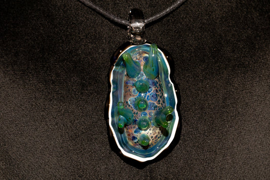 Handblown Nudibranch Glass Pendant | Ocean Inspired Sea Slug Necklace | Tide Pool Jewelry Art for Beach Lovers