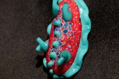 Handblown Nudibranch Glass Pendant | Ocean Inspired Sea Slug Necklace | Tide Pool Jewelry Art for Beach Lovers