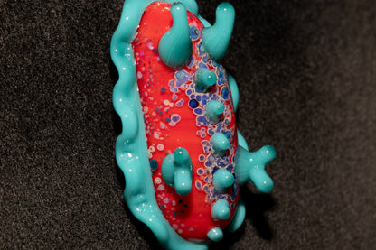 Handblown Nudibranch Glass Pendant | Ocean Inspired Sea Slug Necklace | Tide Pool Jewelry Art for Beach Lovers