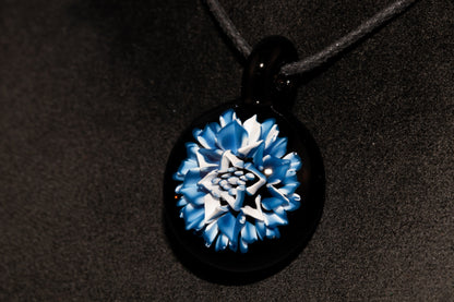 Handmade Dahlia Glass Jewelry | Glass Art Pendant Necklace | One-of-a-Kind Piece