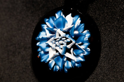 Handmade Dahlia Glass Jewelry | Glass Art Pendant Necklace | One-of-a-Kind Piece