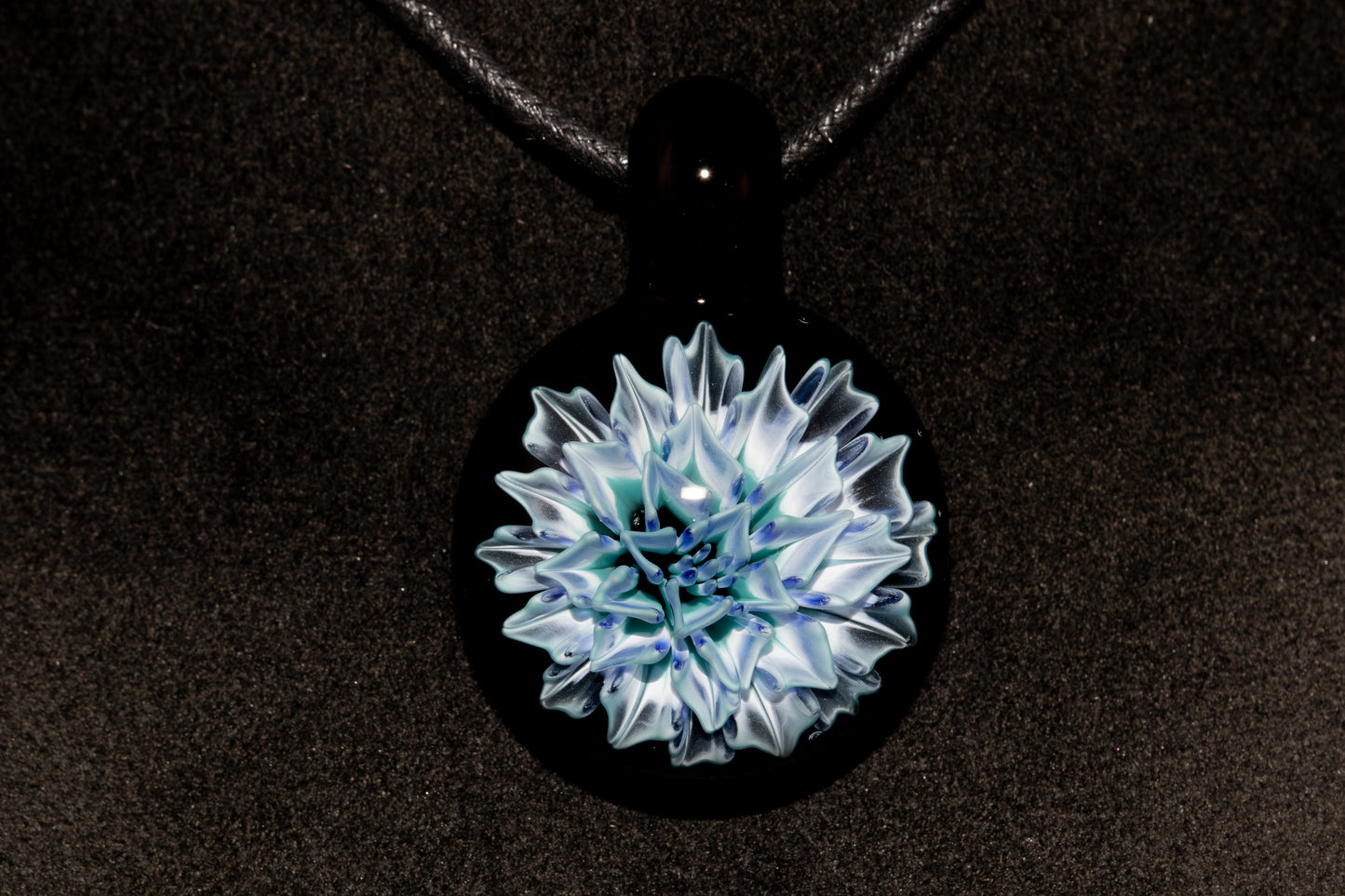 Dahlia Glass Art Pendant | Handcrafted Necklace Jewelry | Heady Glass Collectible