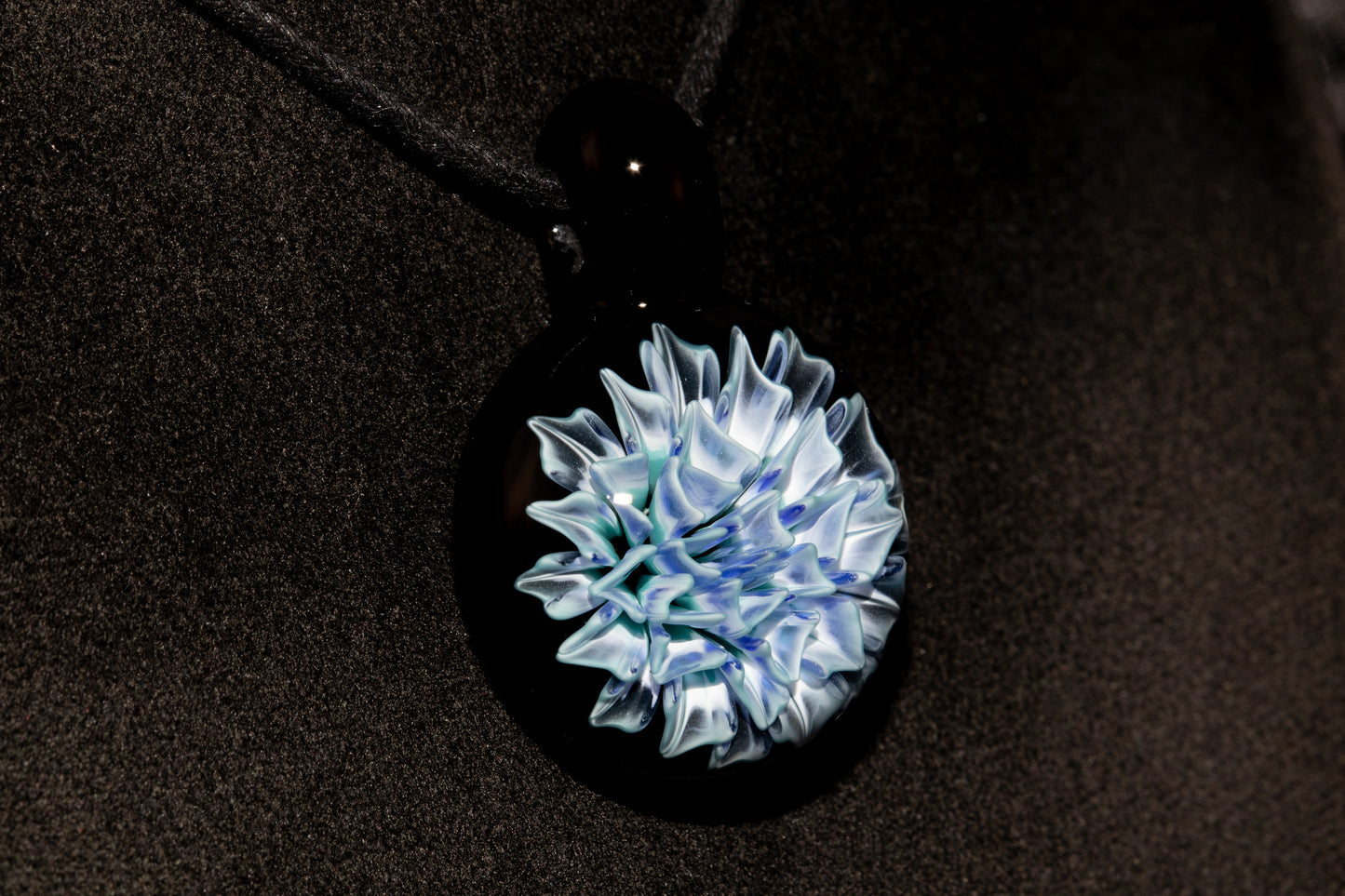 Dahlia Glass Art Pendant | Handcrafted Necklace Jewelry | Heady Glass Collectible