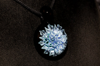 Dahlia Glass Art Pendant | Handcrafted Necklace Jewelry | Heady Glass Collectible