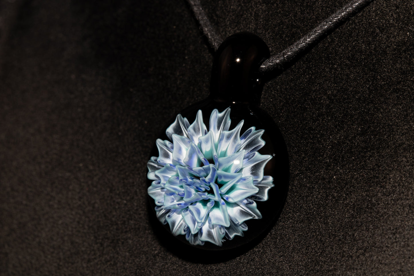 Dahlia Glass Art Pendant | Handcrafted Necklace Jewelry | Heady Glass Collectible