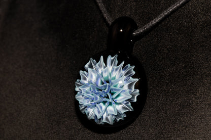 Dahlia Glass Art Pendant | Handcrafted Necklace Jewelry | Heady Glass Collectible