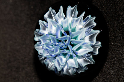 Dahlia Glass Art Pendant | Handcrafted Necklace Jewelry | Heady Glass Collectible