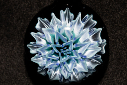 Dahlia Glass Art Pendant | Handcrafted Necklace Jewelry | Heady Glass Collectible