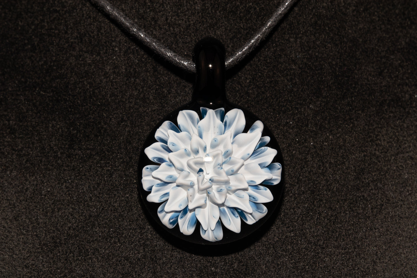 Handmade Dahlia Glass Jewelry | Glass Art Pendant Necklace | One-of-a-Kind Piece