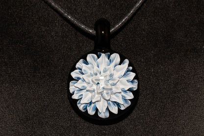 Handmade Dahlia Glass Jewelry | Glass Art Pendant Necklace | One-of-a-Kind Piece