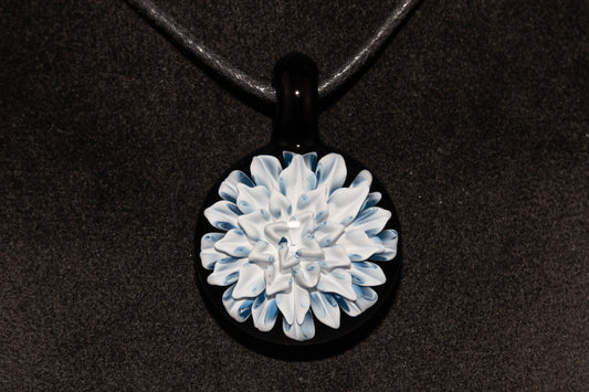 Handmade Dahlia Glass Jewelry | Glass Art Pendant Necklace | One-of-a-Kind Piece