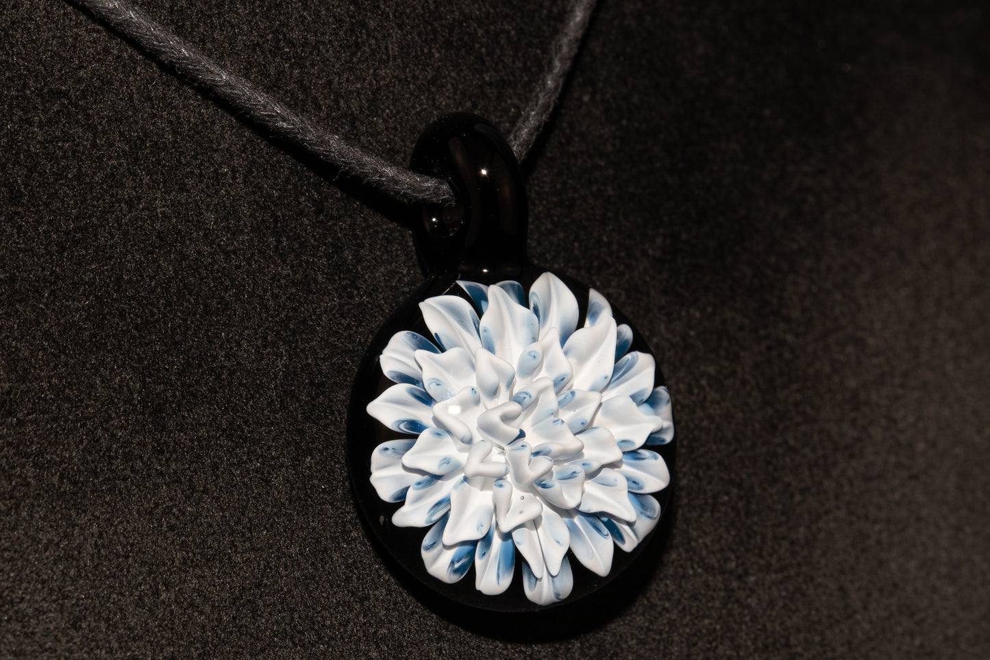 Handmade Dahlia Glass Jewelry | Glass Art Pendant Necklace | One-of-a-Kind Piece