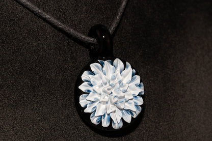 Handmade Dahlia Glass Jewelry | Glass Art Pendant Necklace | One-of-a-Kind Piece