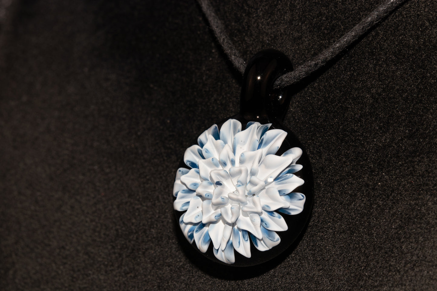Handmade Dahlia Glass Jewelry | Glass Art Pendant Necklace | One-of-a-Kind Piece