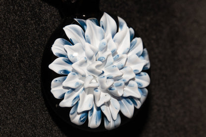 Handmade Dahlia Glass Jewelry | Glass Art Pendant Necklace | One-of-a-Kind Piece