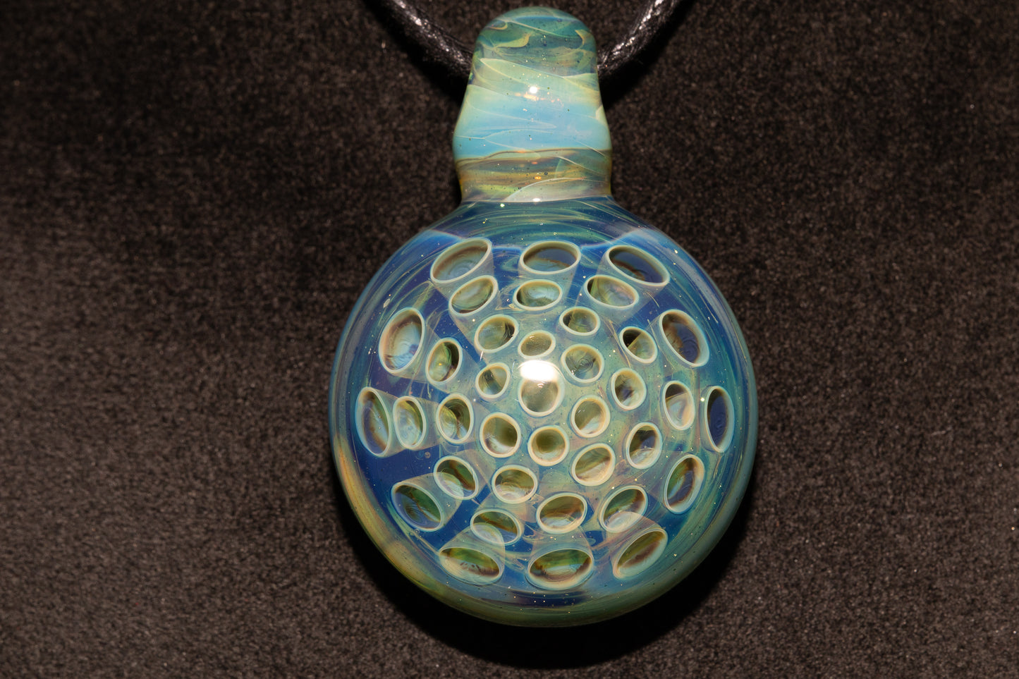 Artisan Glass Lotus Pod Pendant | Transformation Symbol Jewelry | Handmade Necklace | Unique Glass Art Gift