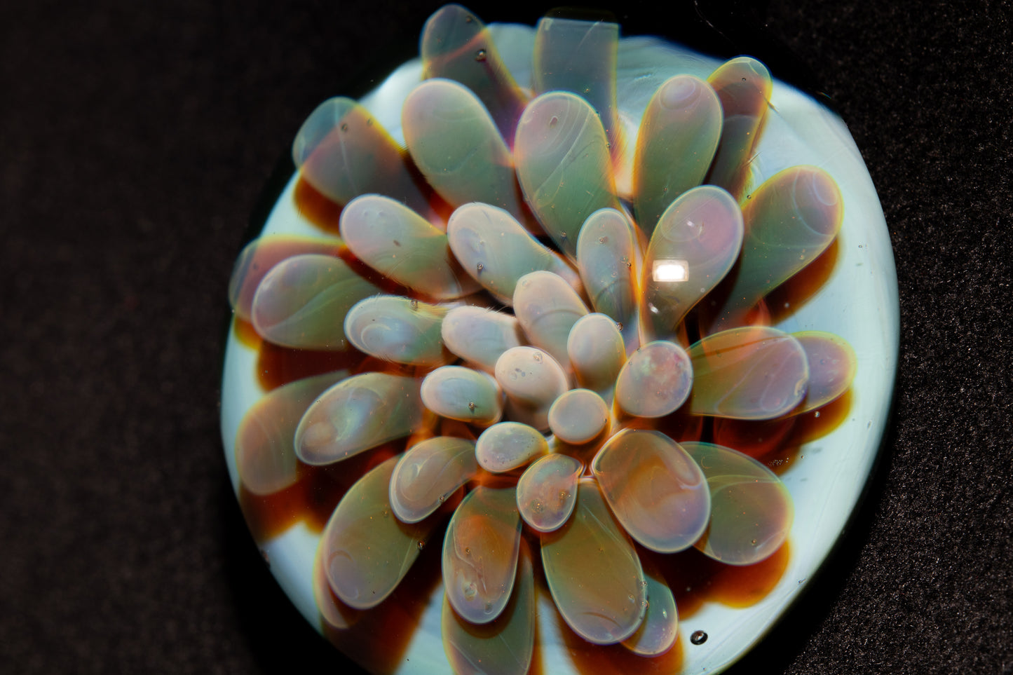Cosmic Dot Implosion Pendant | Galaxy Floral Glass Necklace | Sea Anemone Inspired Jewelry | Handcrafted Art Glass