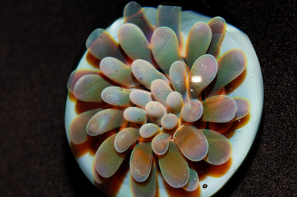 Cosmic Dot Implosion Pendant | Galaxy Floral Glass Necklace | Sea Anemone Inspired Jewelry | Handcrafted Art Glass