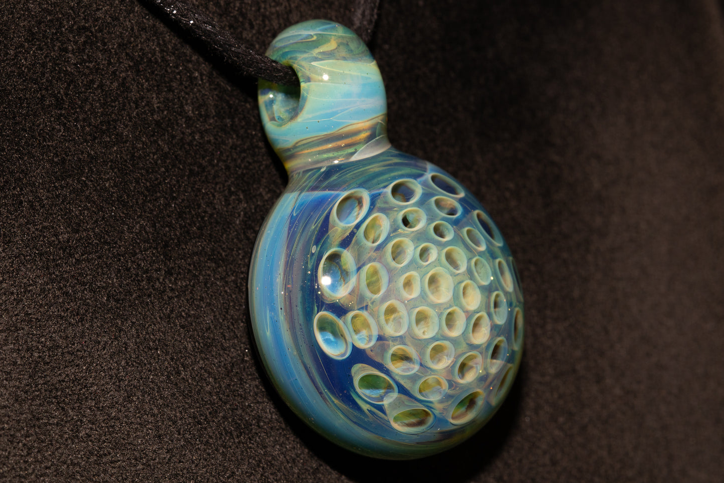 Artisan Glass Lotus Pod Pendant | Transformation Symbol Jewelry | Handmade Necklace | Unique Glass Art Gift