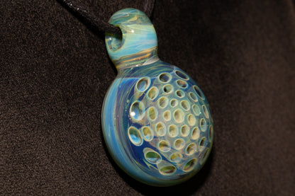 Artisan Glass Lotus Pod Pendant | Transformation Symbol Jewelry | Handmade Necklace | Unique Glass Art Gift