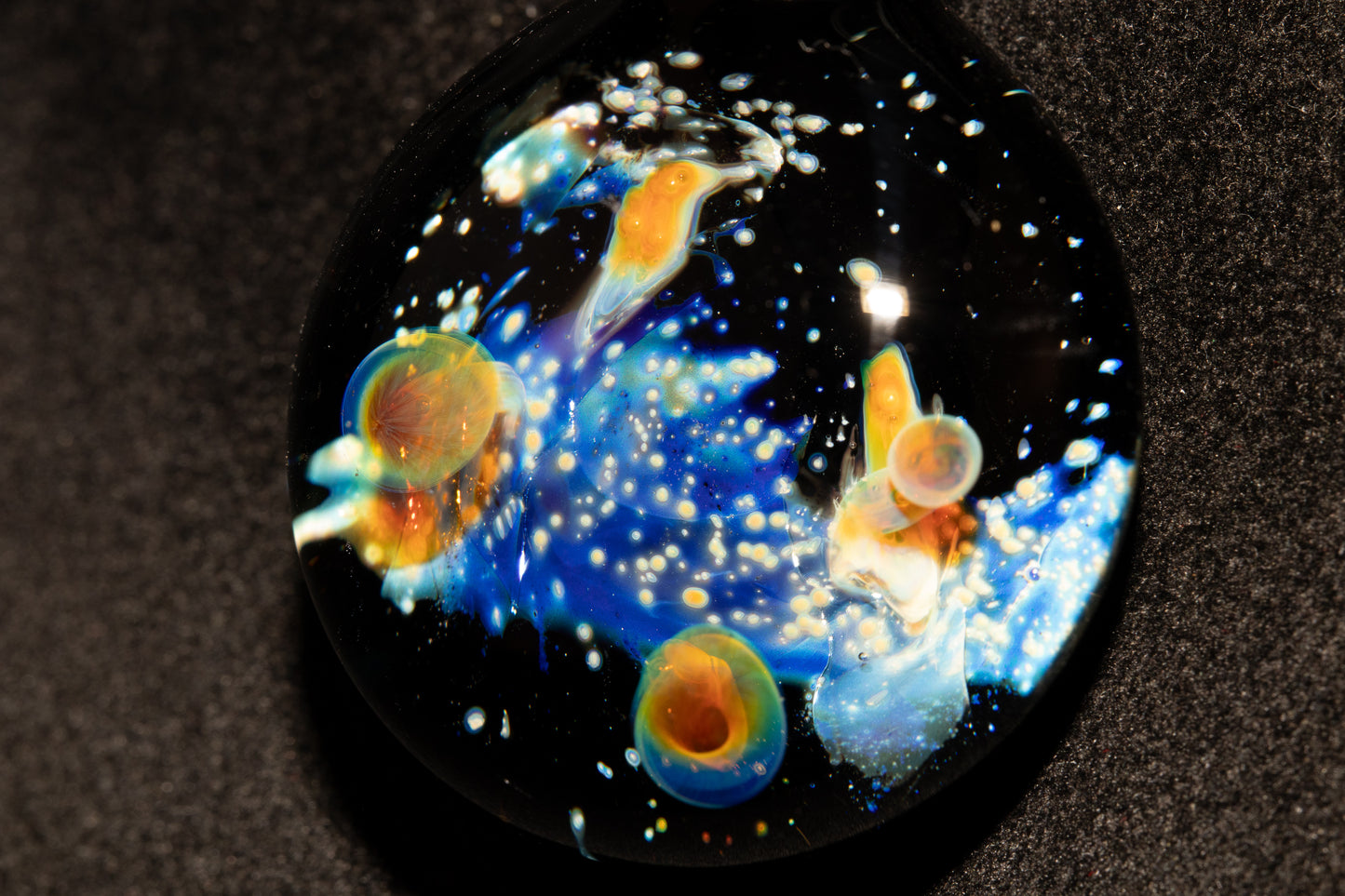 Celestial Galaxy Glass Pendant | Handmade Cosmic Jewelry | Space Lover Necklace | Comet Inspired Art | Artisan Gift