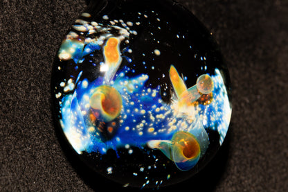 Celestial Galaxy Glass Pendant | Handmade Cosmic Jewelry | Space Lover Necklace | Comet Inspired Art | Artisan Gift