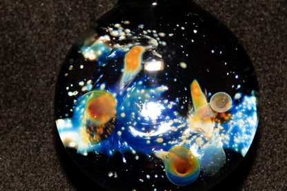 Celestial Galaxy Glass Pendant | Handmade Cosmic Jewelry | Space Lover Necklace | Comet Inspired Art | Artisan Gift
