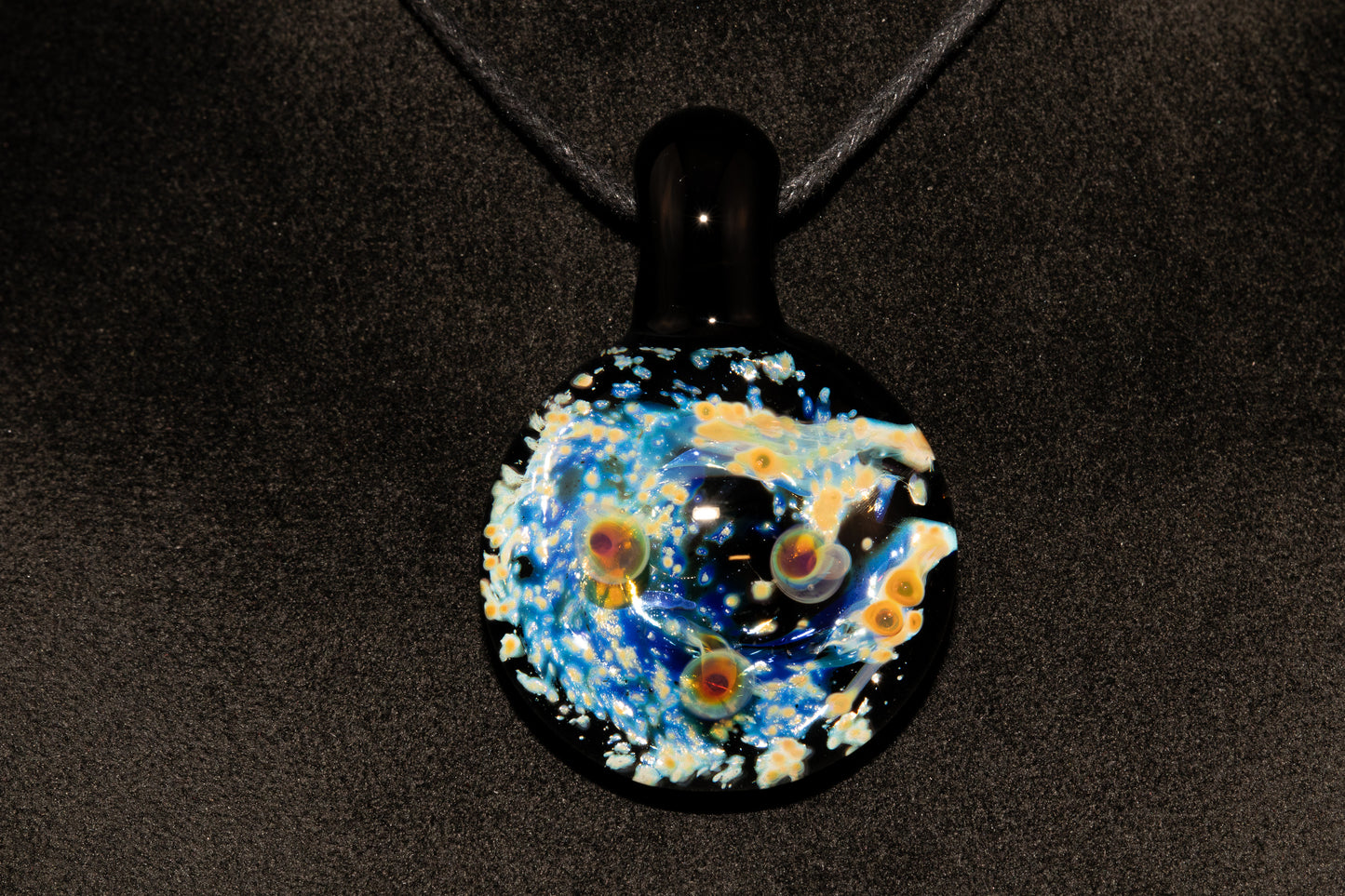 Celestial Galaxy Glass Pendant | Handmade Cosmic Jewelry | Space Lover Necklace | Comet Inspired Art | Artisan Gift