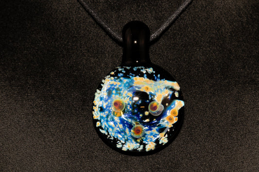 Celestial Galaxy Glass Pendant | Handmade Cosmic Jewelry | Space Lover Necklace | Comet Inspired Art | Artisan Gift